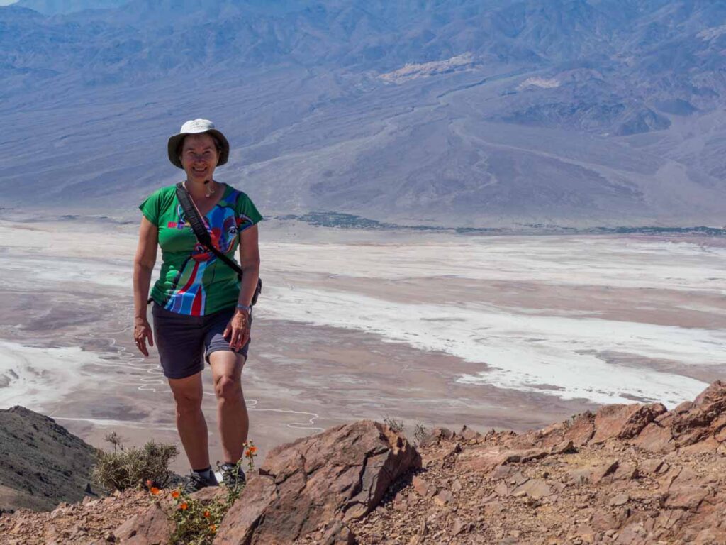 Dante's View in Death Valley. Woman on mountain