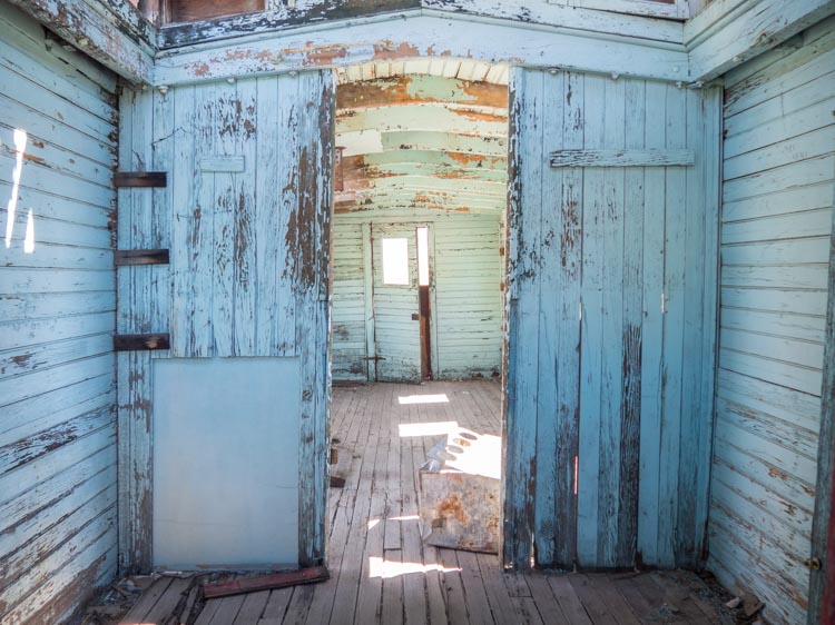 Death Valley Rhyolite ghost town rail car