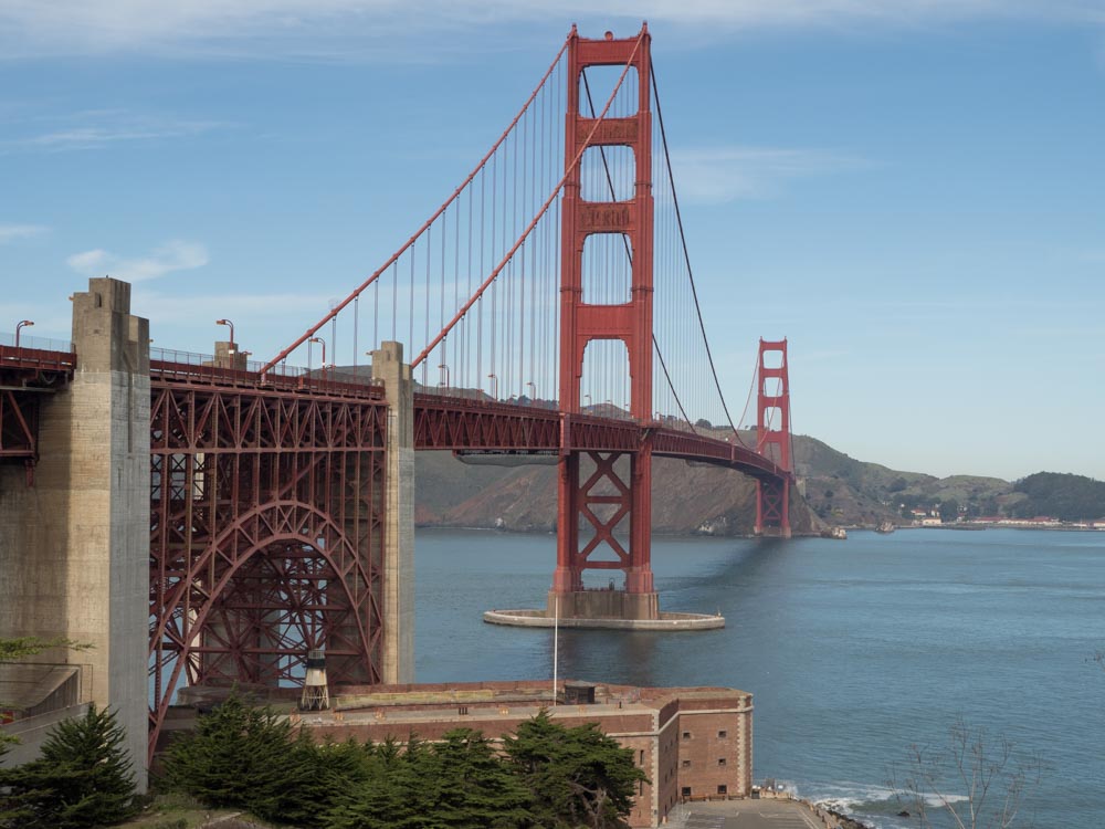 View of Golden Gate Bridge from Golden Gate Bridge Vista Point at