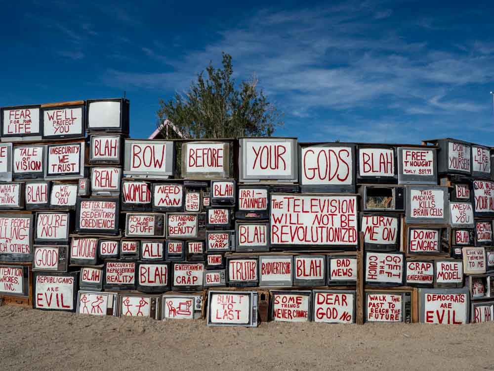 Slab City East Jesus sculpture garden- TVs