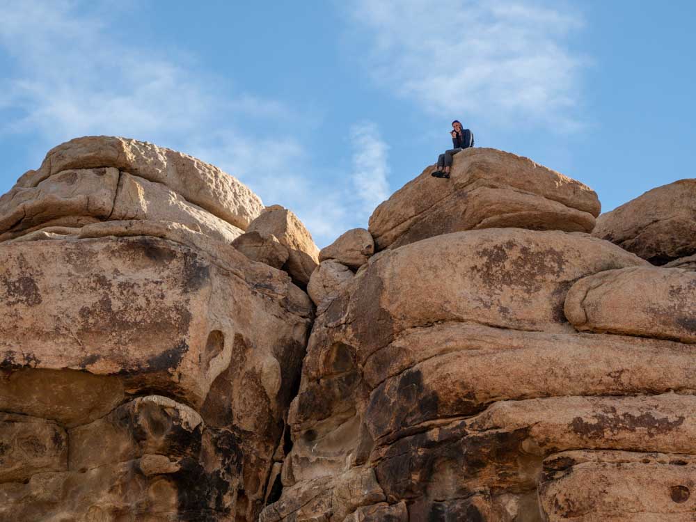 Hidden Valley Loop rock climber Joshua Tree NP