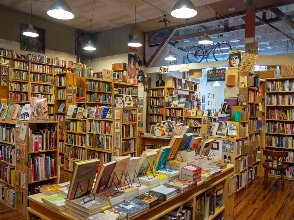 SF Alley Cat books- independent bookstore. Shelves of books