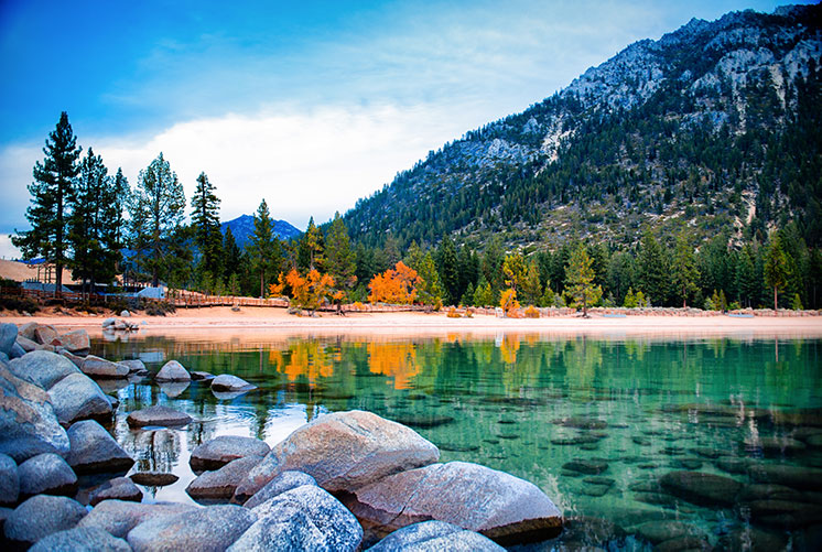 Lake Tahoe view in the fall