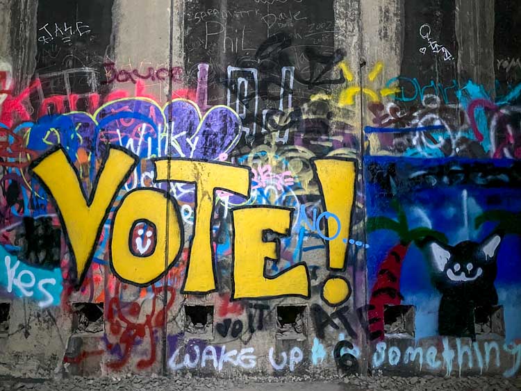 Donner Summit tunnels graffiti VOTE