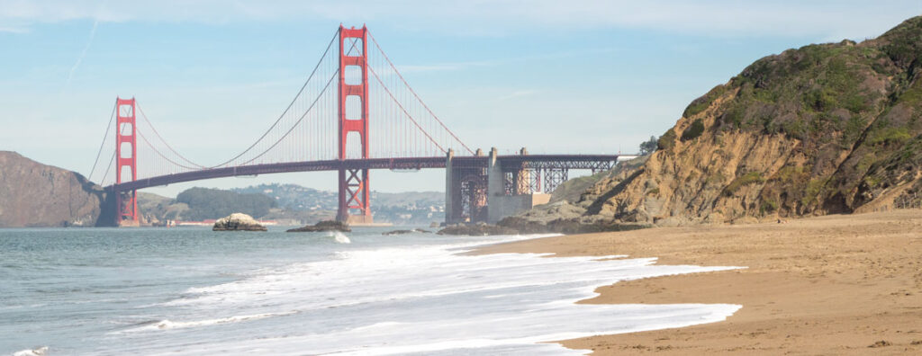 California Crossings travel Golden Gate bridge baker beach