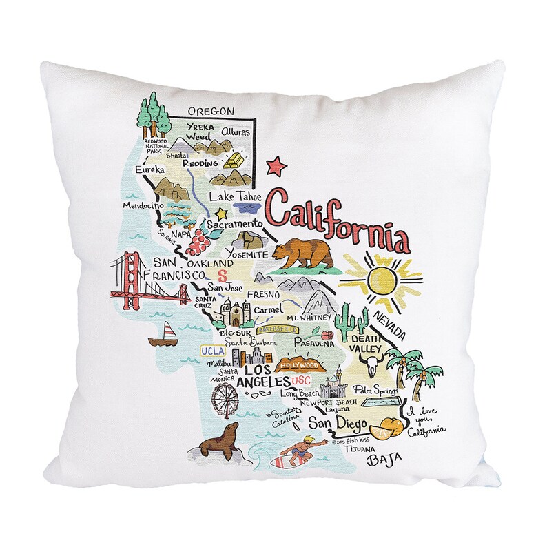 Pillow with California map