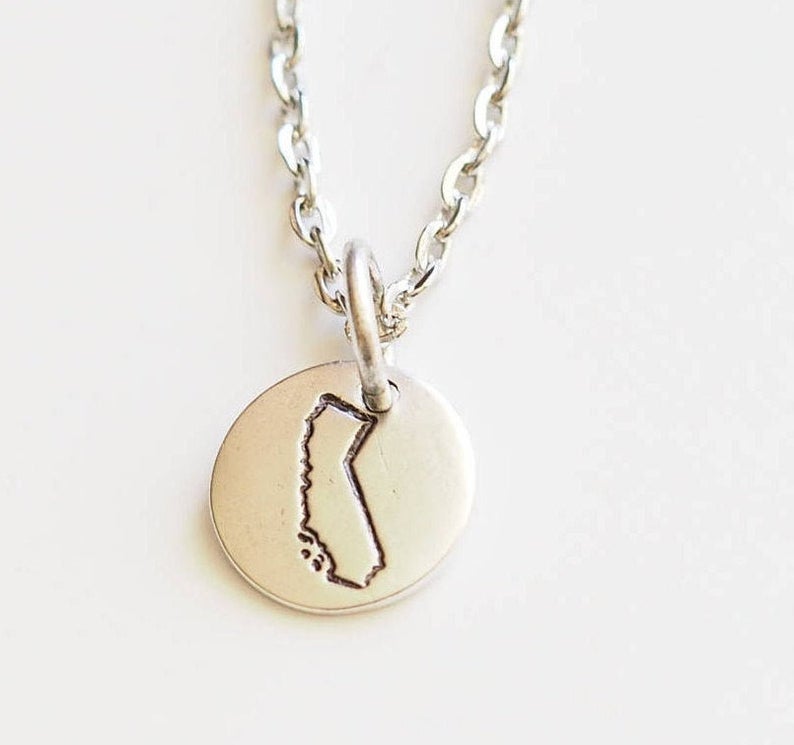 California themed gifts: State Necklace