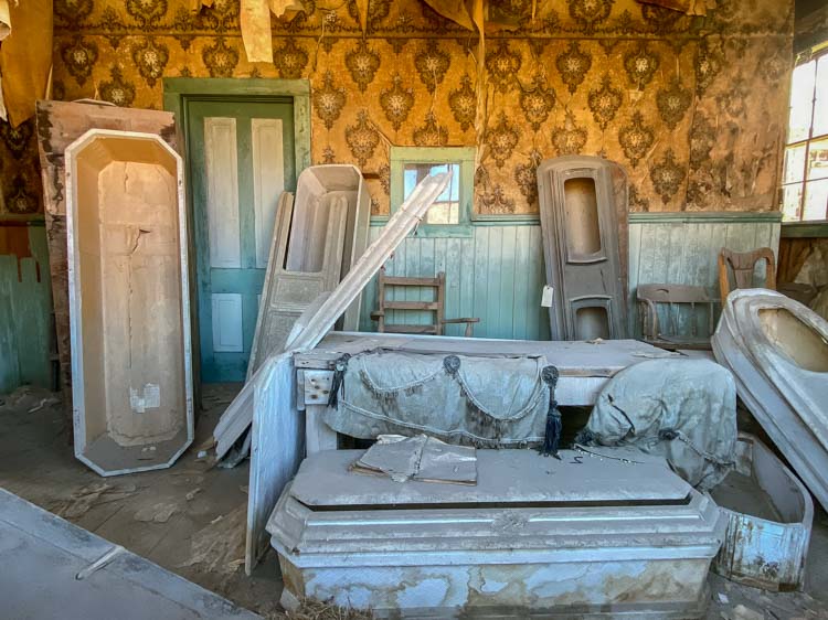 Bodie state park morgue building interior