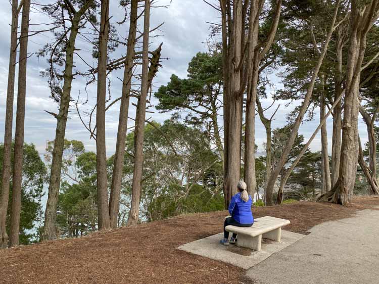 San Francisco's Lands End bench with view