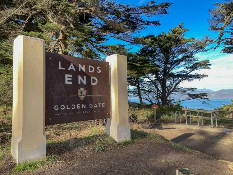 Lands End hike in San Francisco sign