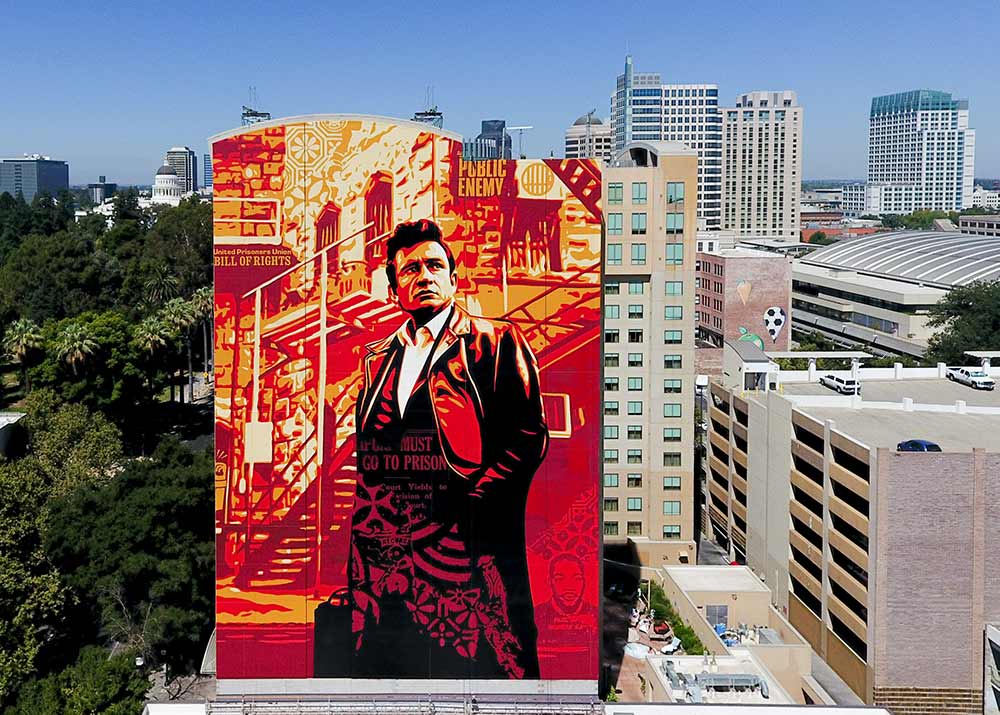 Sacramento mural by Shepard Fairey