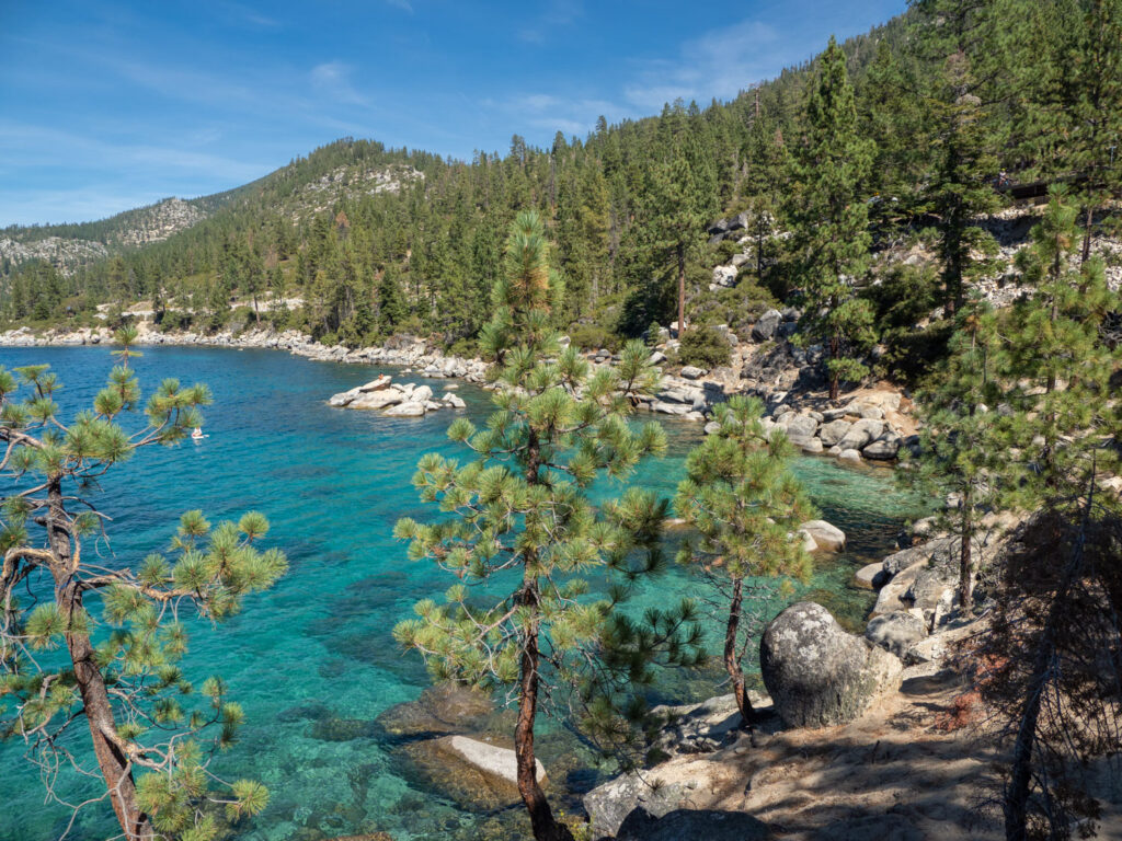 Emerald Bay Scenic Lake Tahoe Drive lake and pine trees