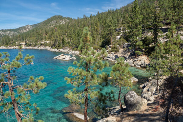 Emerald Bay Scenic Lake Tahoe Drive lake and pine trees