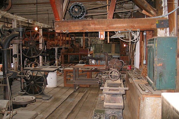 Empire Mine State Park in California old metal shop with tools