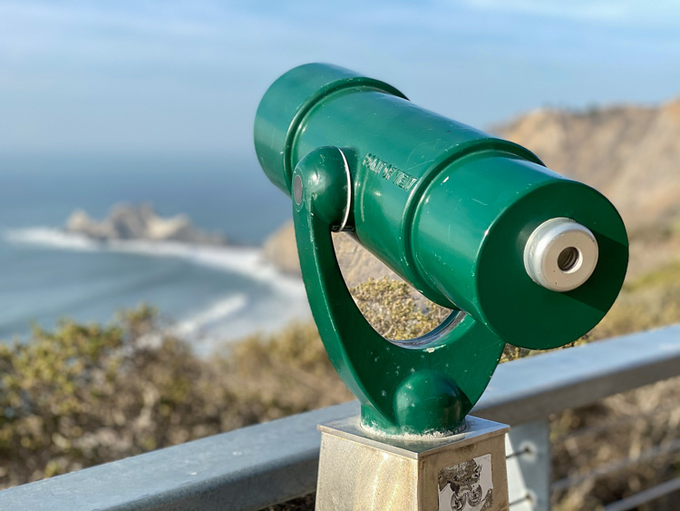 California Devil's Slide trail green viewing scope