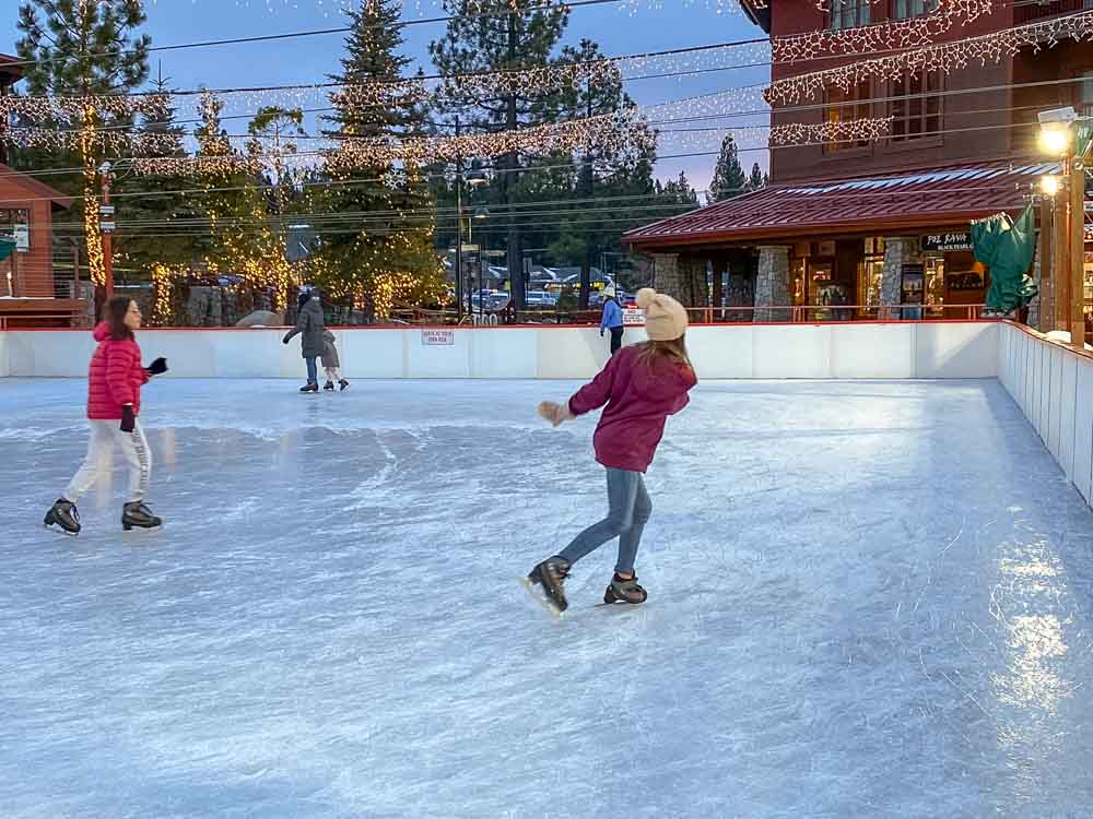 South Lake Tahoe for non skiers ice skating at Heavenly base