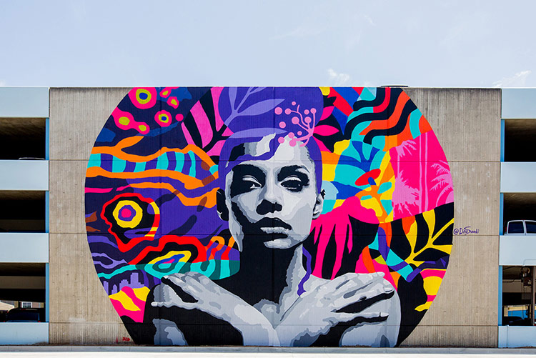 Long Beach California Street Art Dina Saadi mural of woman