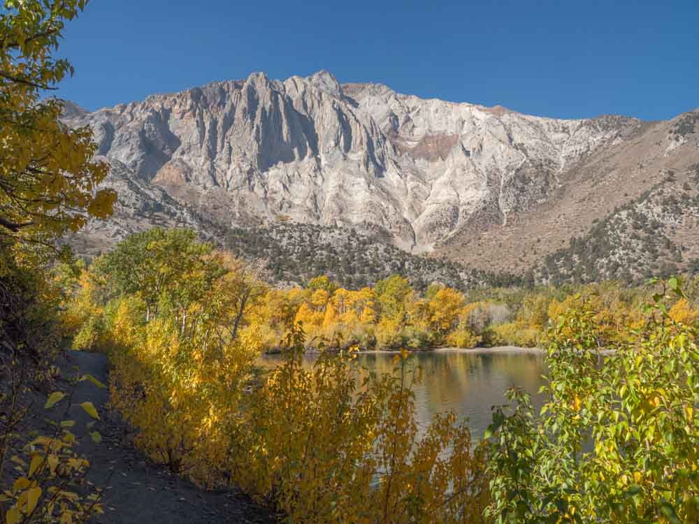 Convict Lake Highway 395 in fall