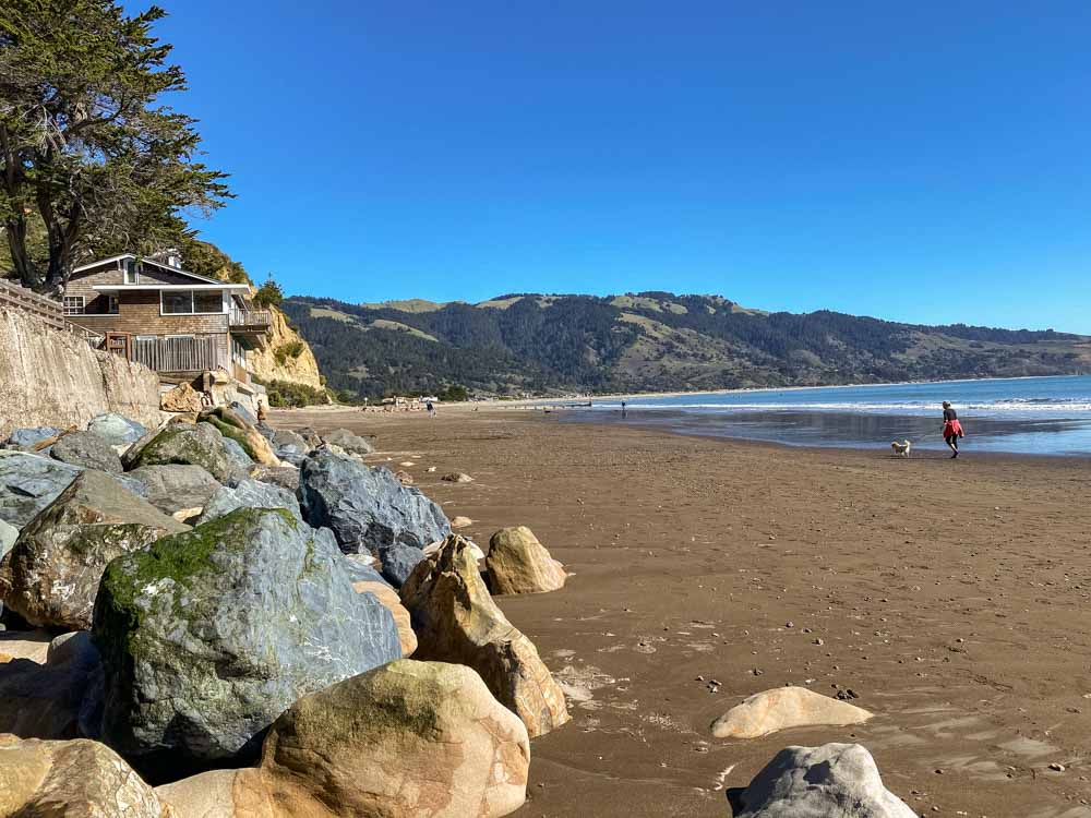 Bolinas beach in California. beach and rocks