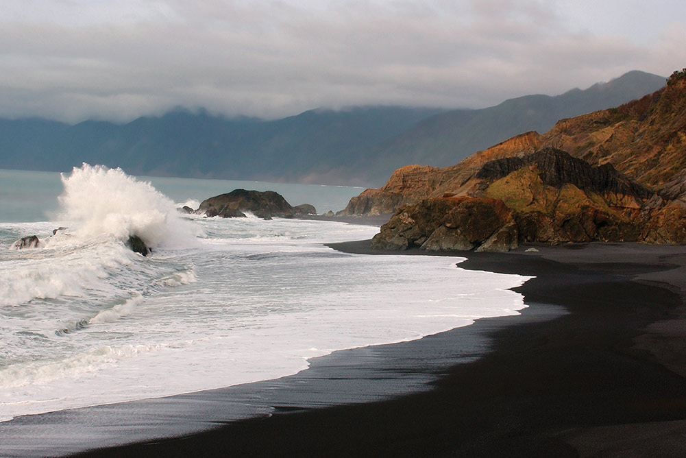 Northern California beach towns: Shelter Cove black sand beach