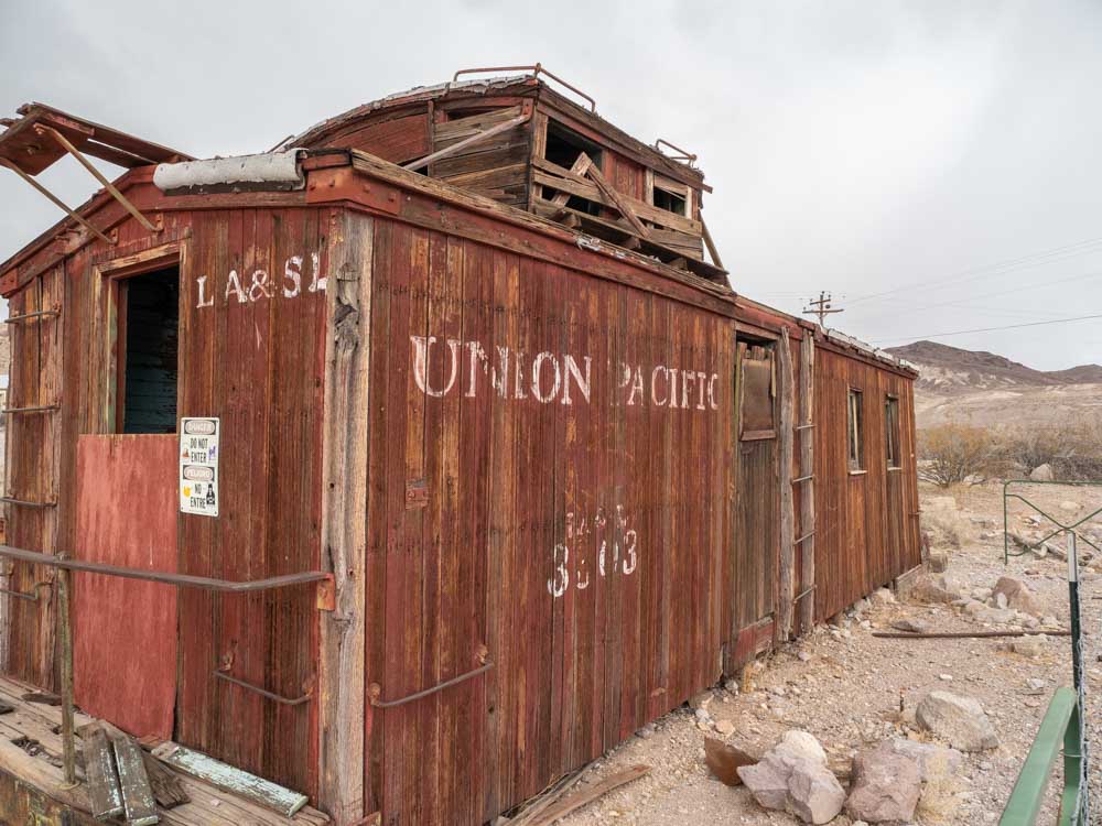 Rhyolite ghost town rail car