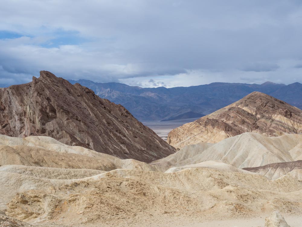 Gower Gulch Badlands View. Valley view with yellow rock landscape