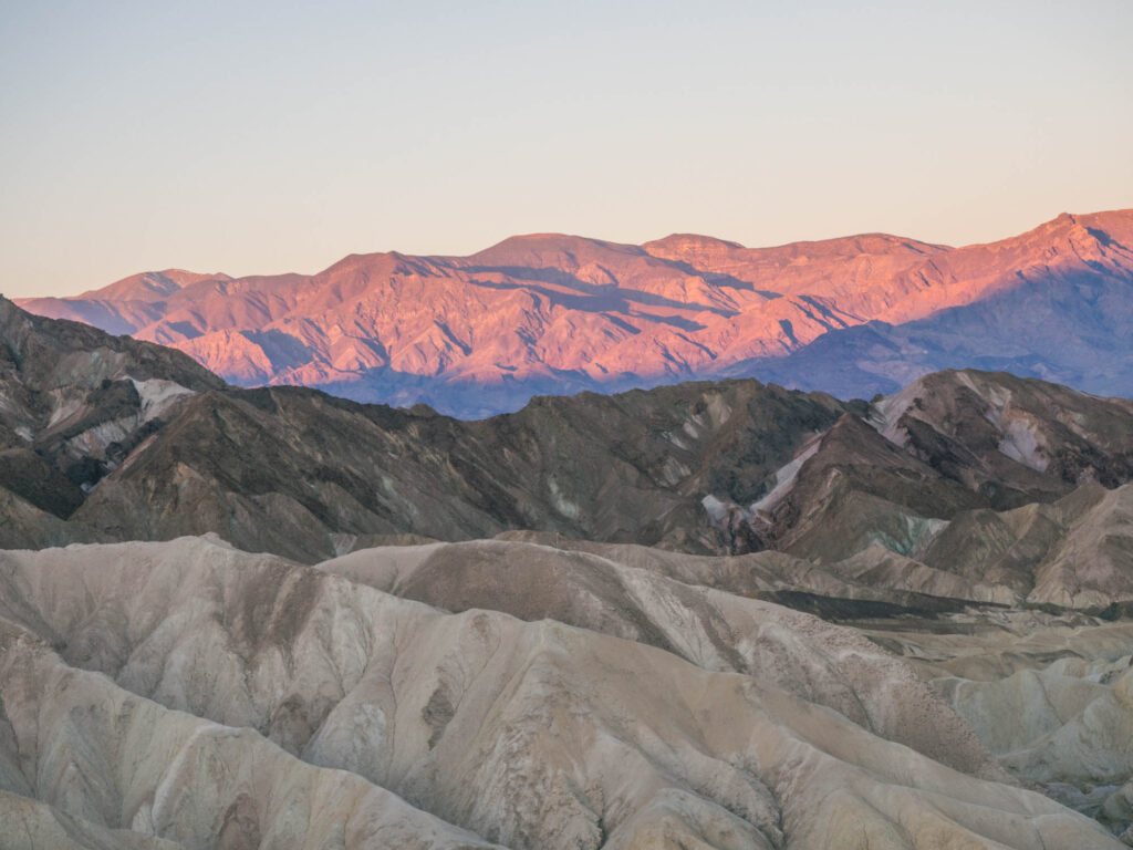 Zabriskie point at dawn in Death Valley WS