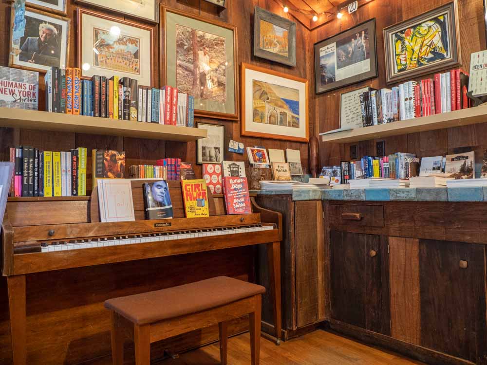 Henry Miller Library Big Sur. Piano and books