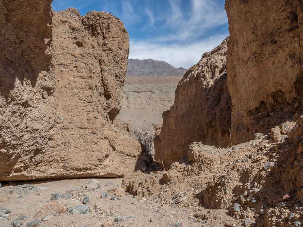 Death Valley Sidewinder Canyon trail #2 slot canyon. red rocks