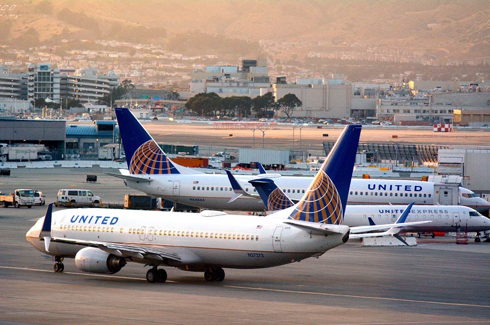 Flughafen San Francisco united planes