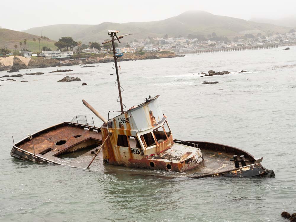 Cayucos outdoor activities suncken boat Estero Bluffs