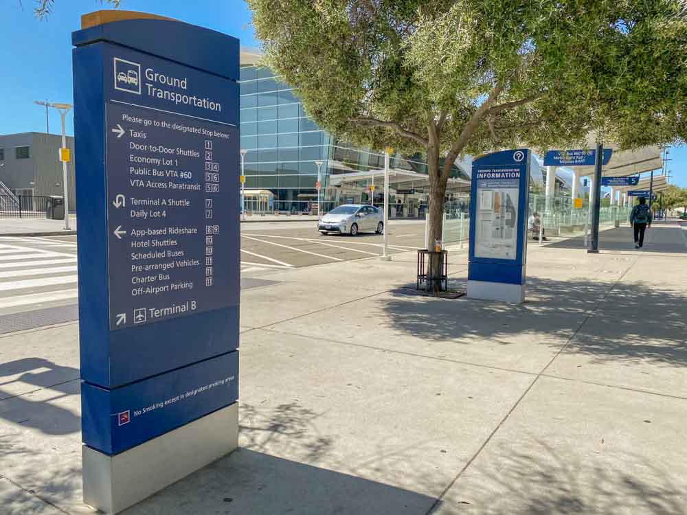 San Jose Airport ground transportation signage