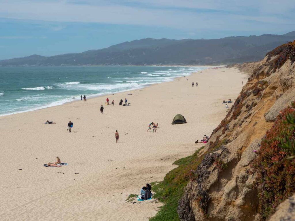 Half Moon Bay Poplar Beach. view from the clifftop