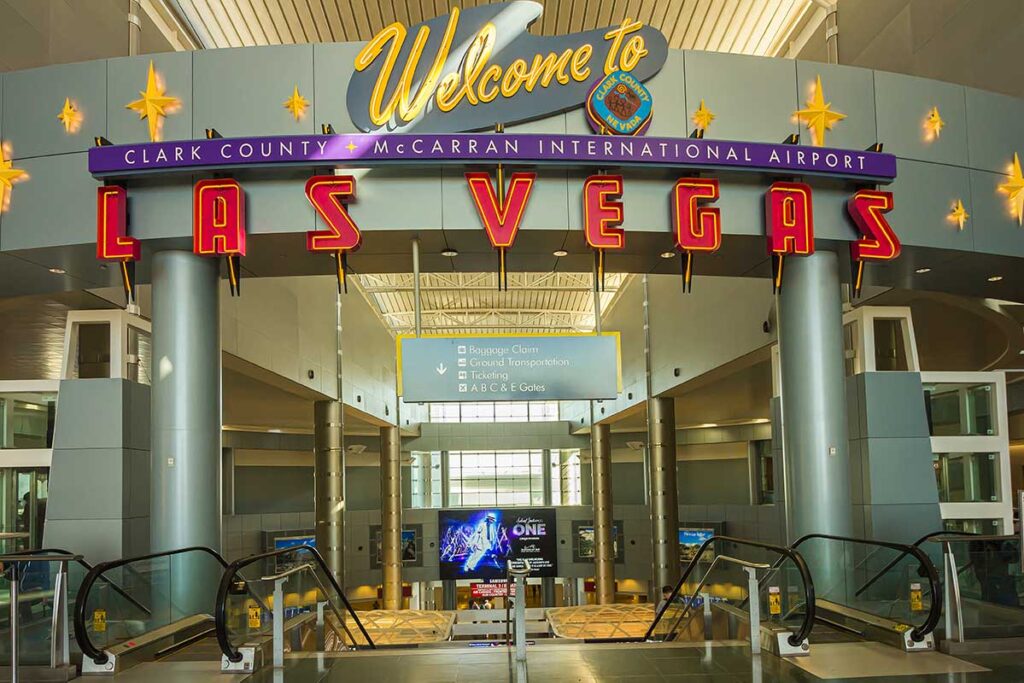 Las Vegas McClarran Airport welcome sign