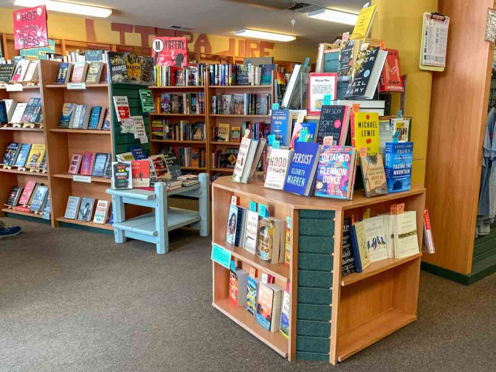 Spellbinder books Bishop, CA. Bookshelves and book display