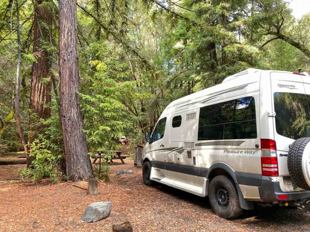 Hendy Woods campground and van