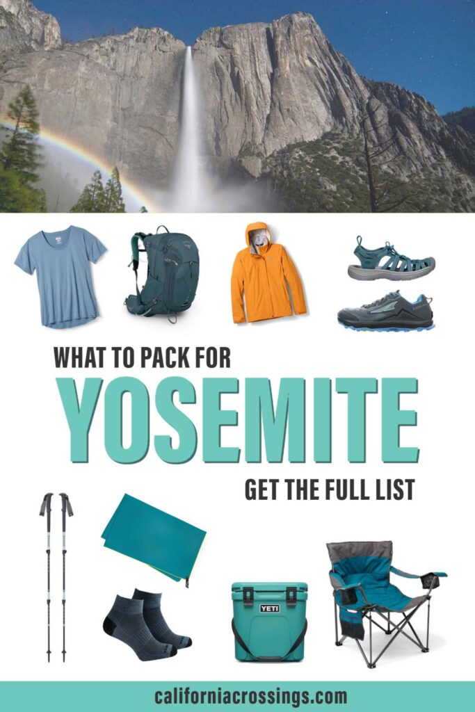 Yosemite packing list- what to take