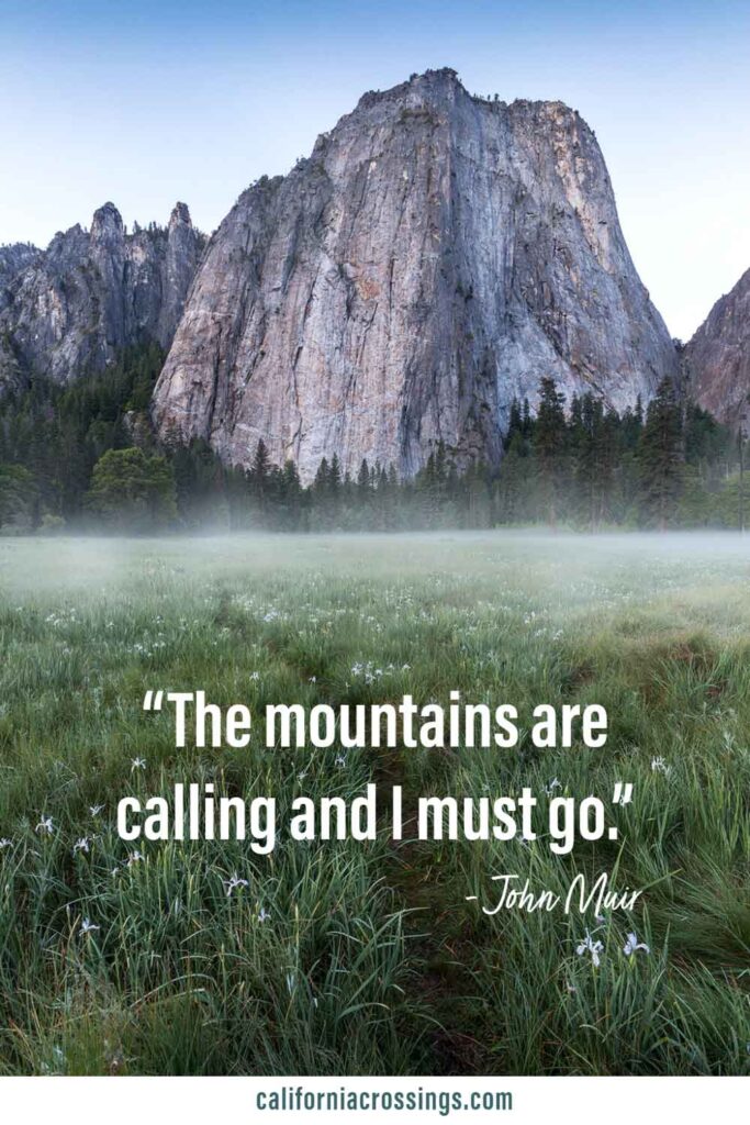 John Muir mountain quotes: The mountains are calling and I must go