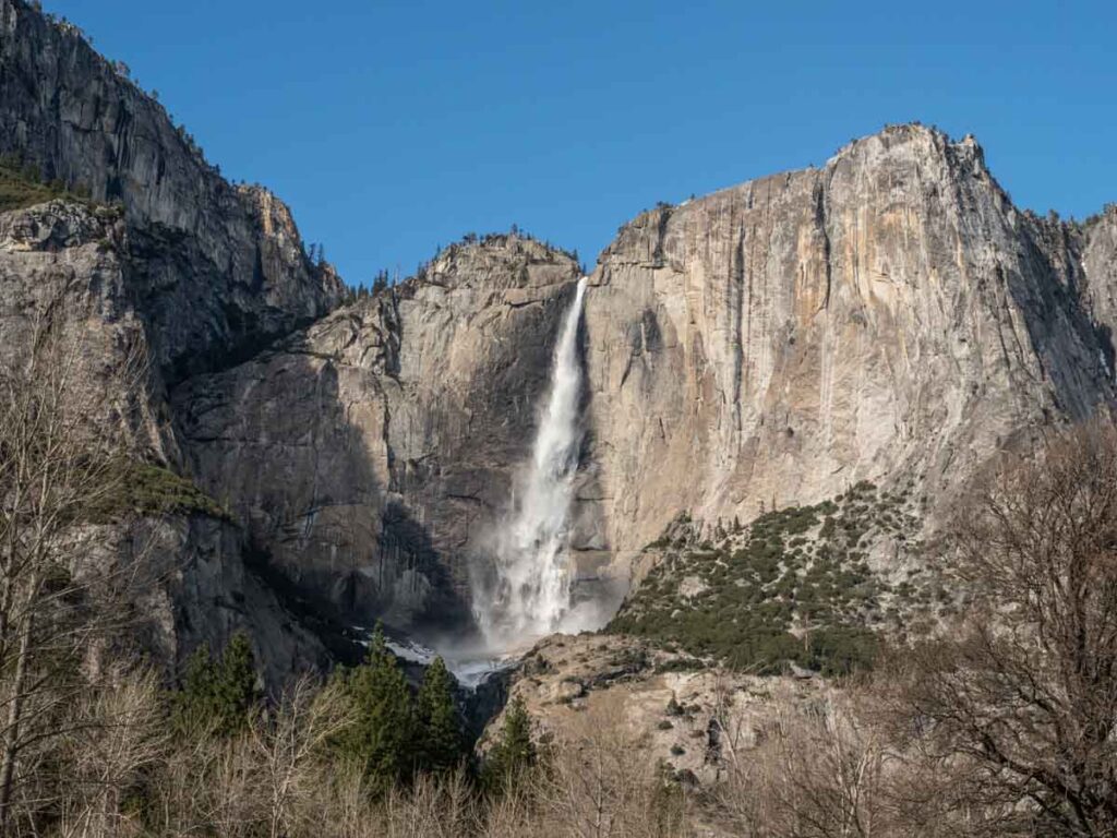 Yosemite Falls in the winter