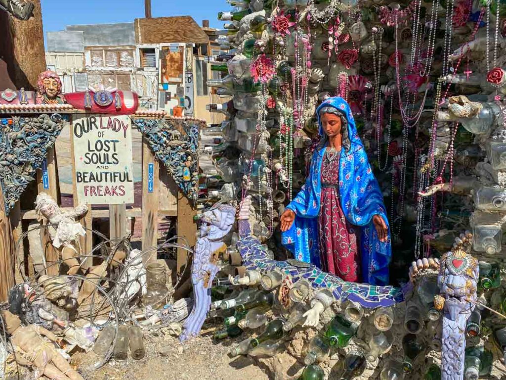 Our Lady of Lost Souls East Jesus. with bottle wall