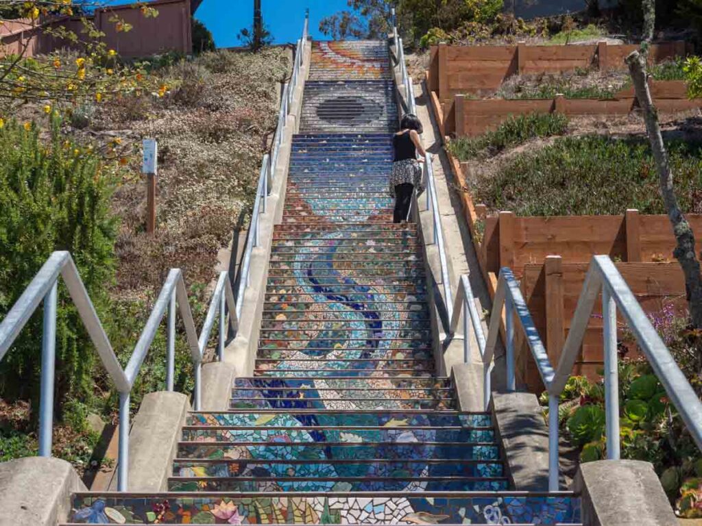 Mosaic stairs in SF- 16th street stairs
