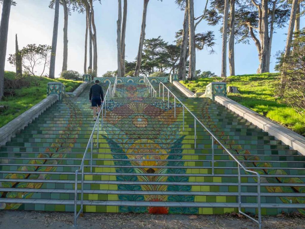 Lincoln street mosaic steps in San Francisco
