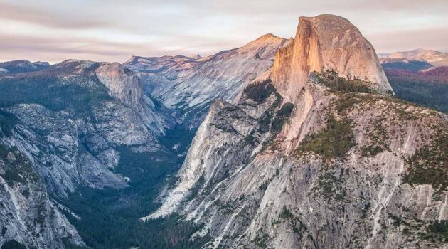 Yosemite National Park facts- Glacier Point at sunset