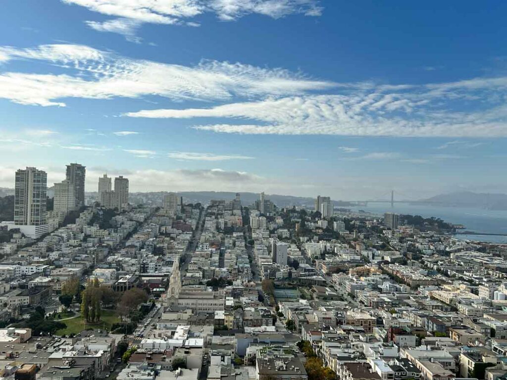 West facing views of SF from Coit Tower.