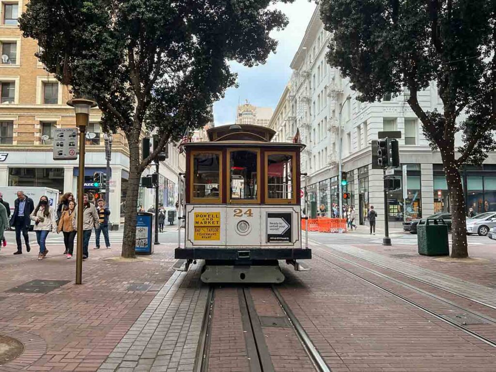 San Francisco cable car on Powell street