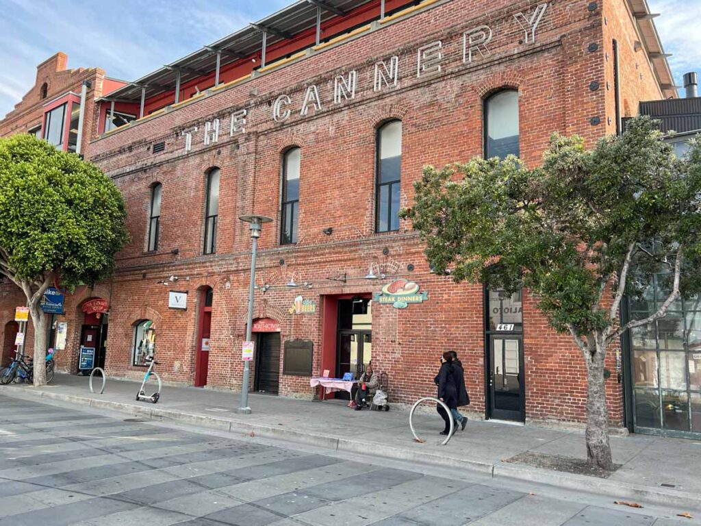 San Francisco The Cannery near Giardelli Square, historic brick building.