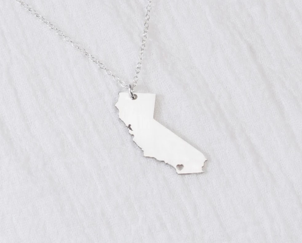 Sincerely Silver Etsy silver California necklace gift