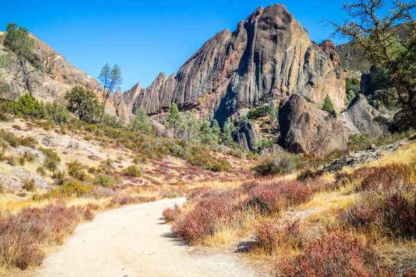Pinnacles National Park, path and spires.