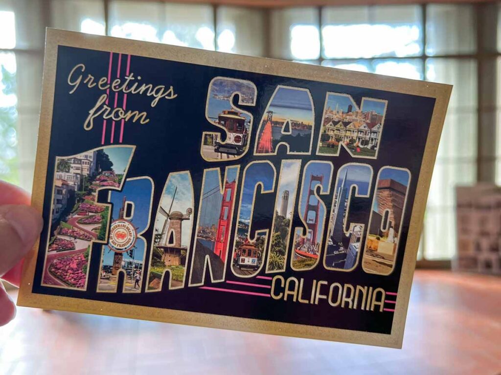 SF travel tips, Welcome to San Francisco postcard.