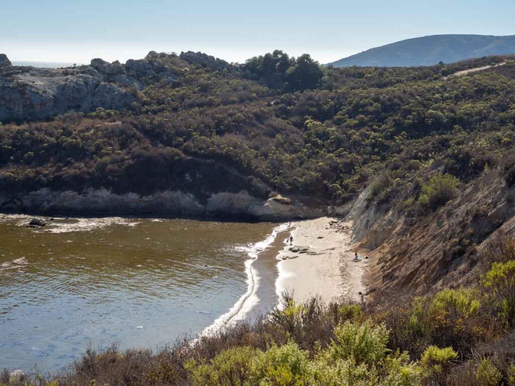 Pirate Cove Pismo Beach, with cliffs and cove.